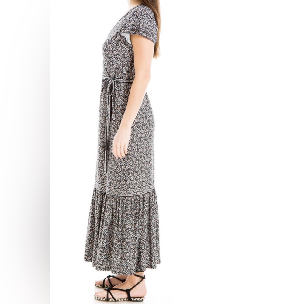 MAX STUDIO RUFFLE MAXI FAUX WRAP DRESS - Picture 12 of 12